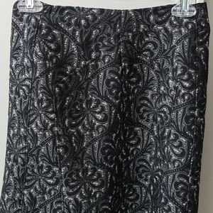 Ann Taylor A-Line Black/Silver Skirt Sz 14